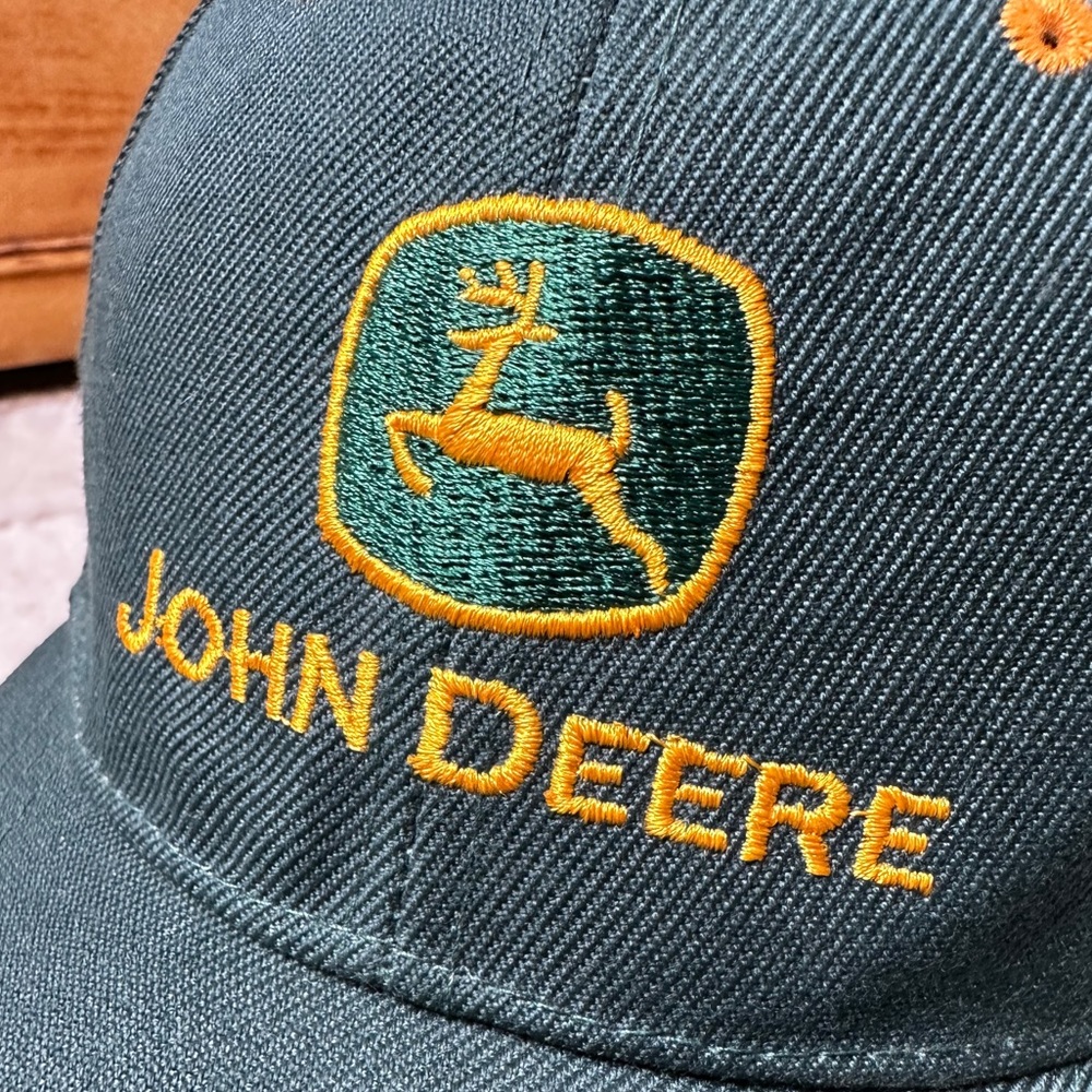 John Deere Embroidered Wool Blend Baseball Cap Hat Dark Green Adult Unisex OS - Picture 4 of 9